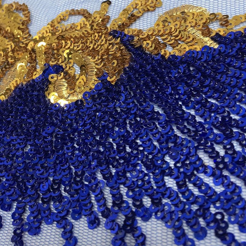 Embroidery patches heavy sequins Collar tulle Neck lace 3 D applique For dress Garment accessories