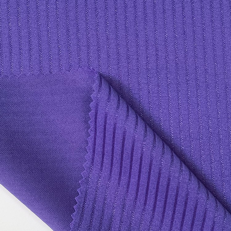 Hot selling 260gsm knit polyester spandex rib stretch crepe fabric for fashion wear