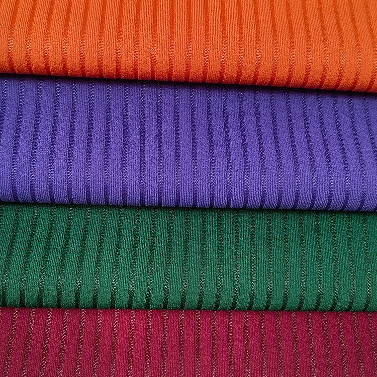 Hot selling 260gsm knit polyester spandex rib stretch crepe fabric for fashion wear