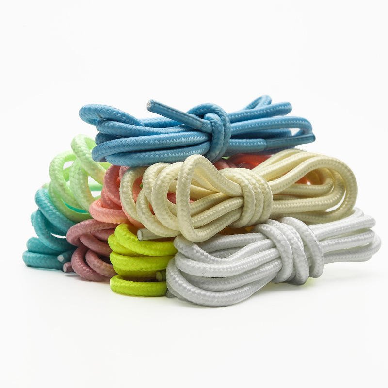 Sneakers Lace 4mm Round Glow-In-The-Dark Fluorescent Polyester Colored Rope Shoelaces Luminous Round Shoe Laces