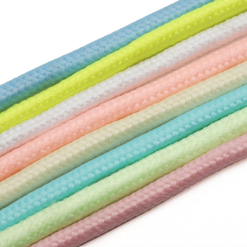 Sneakers Lace 4mm Round Glow-In-The-Dark Fluorescent Polyester Colored Rope Shoelaces Luminous Round Shoe Laces