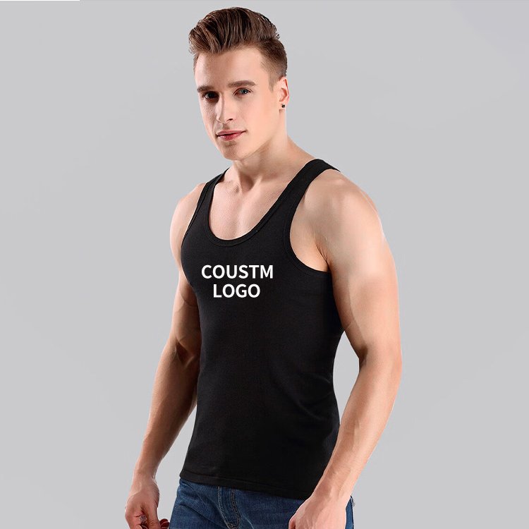 Men Gym Sportswear Gym Wear Shirt Tank Top Vest 100%Cotton Man Tank Top Men Sleeveless T-Shirt