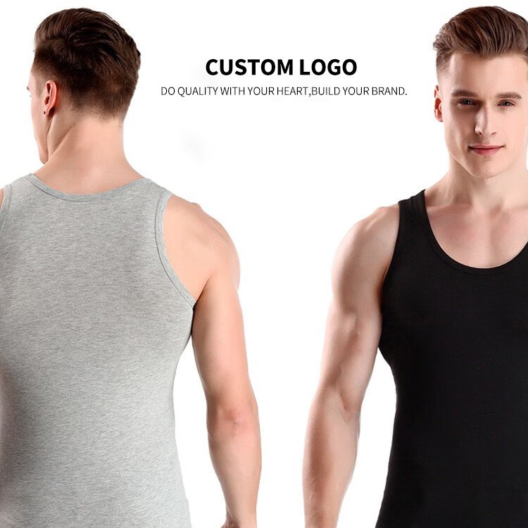 Men Gym Sportswear Gym Wear Shirt Tank Top Vest 100%Cotton Man Tank Top Men Sleeveless T-Shirt