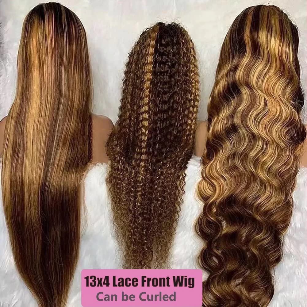 250 Density Transparent Glueless Full Hd Lace Wigs,highlight kinky curly Hair Wigs, Raw Remy 13X4 Lace Front Human Hair Wigs