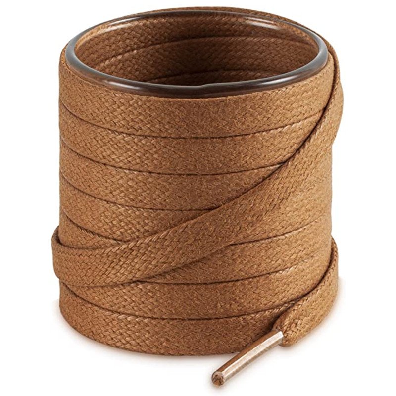 Yrunfeety Custom Wax Cotton Shoe Laces 8MM Flat Waxed Cotton Shoelaces High Quality Flat Waxed Laces for Sneakers 12 Colors