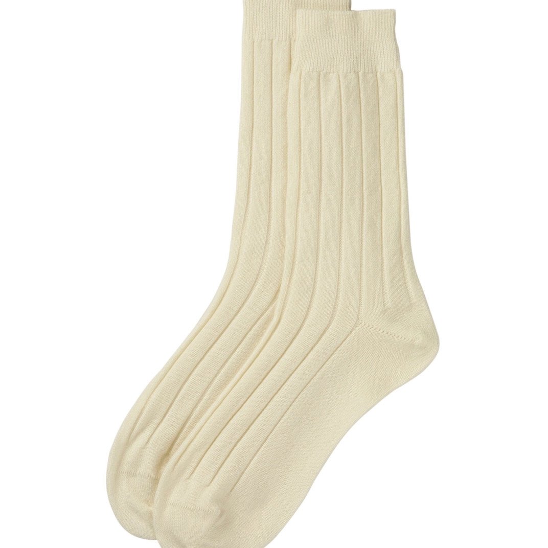 Custom logo warm soft color rib knitted 100% cashmere socks