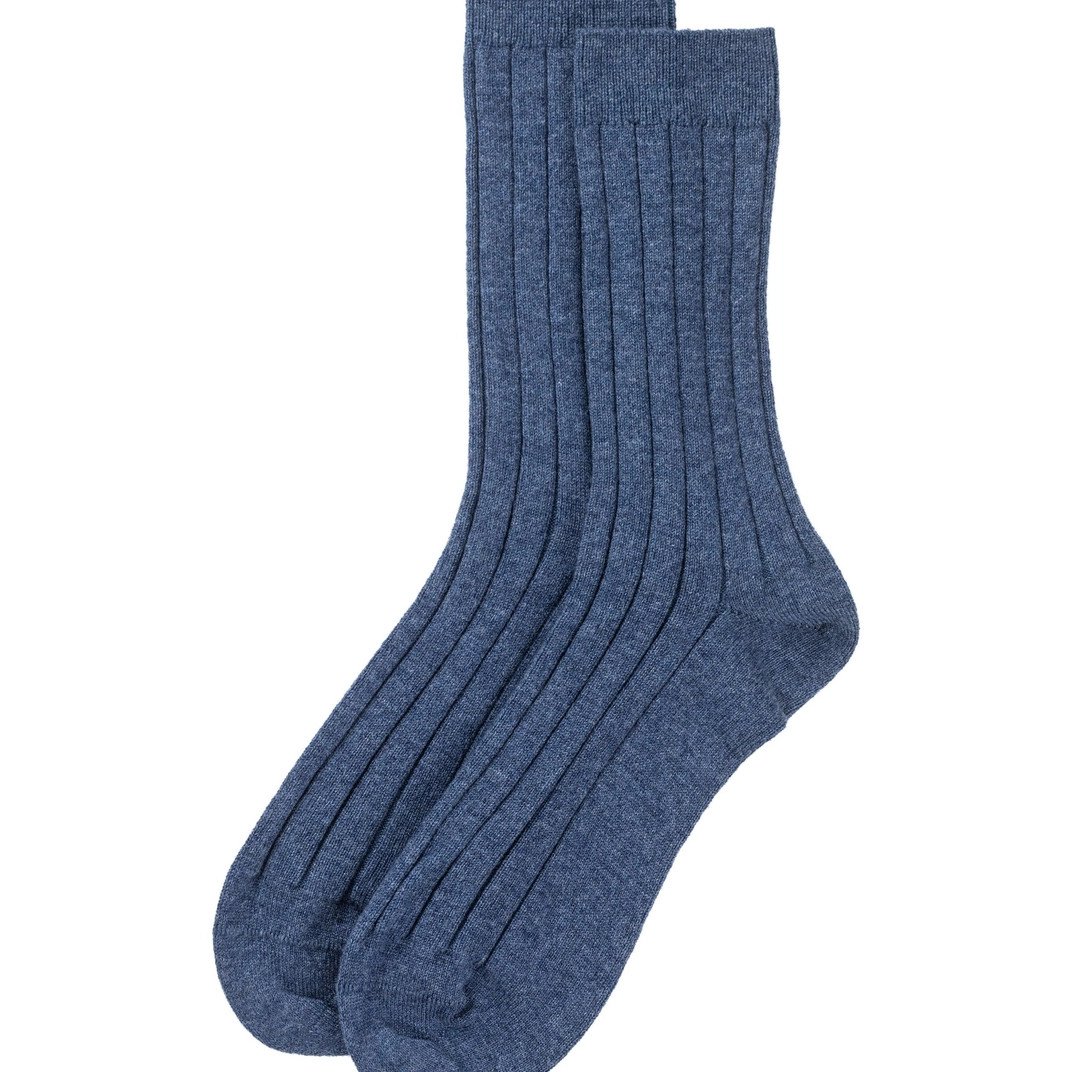 Custom logo warm soft color rib knitted 100% cashmere socks