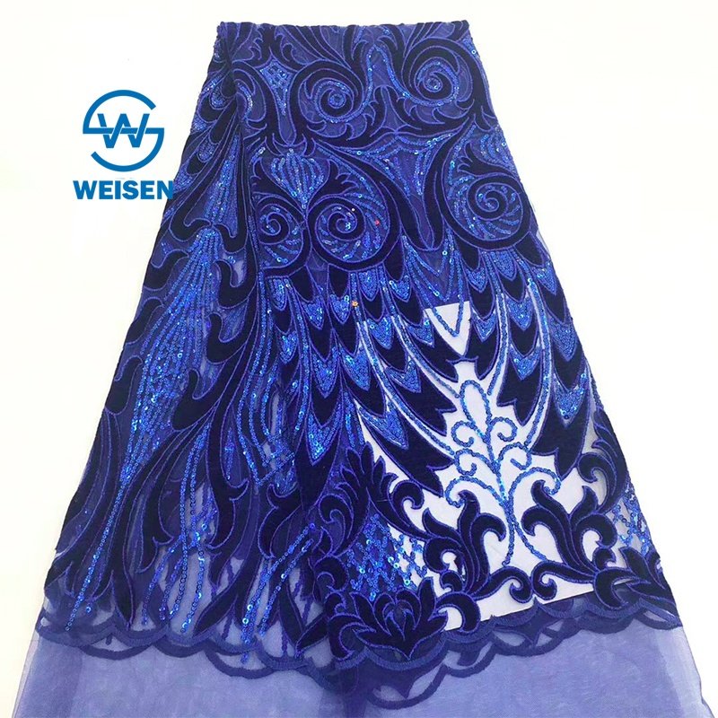 Embroidery Sequin Tulle High Quality Velvet French Lace African Print Fabric