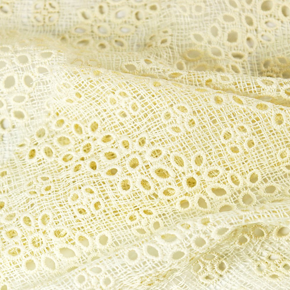 Hot Sale Guipure Cord Lace Fabric Yellow Embroidery Guipure Lace Fabric For Women Dress