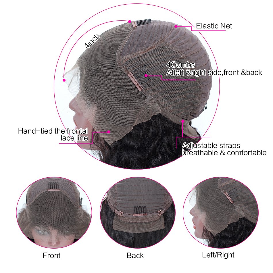 Pre plucked Human Hair Wig Brazilian Remy 13x4 Lace Front Human Hair Wigs For Women Kinky Curly Lace Front Wig With Baby Hair