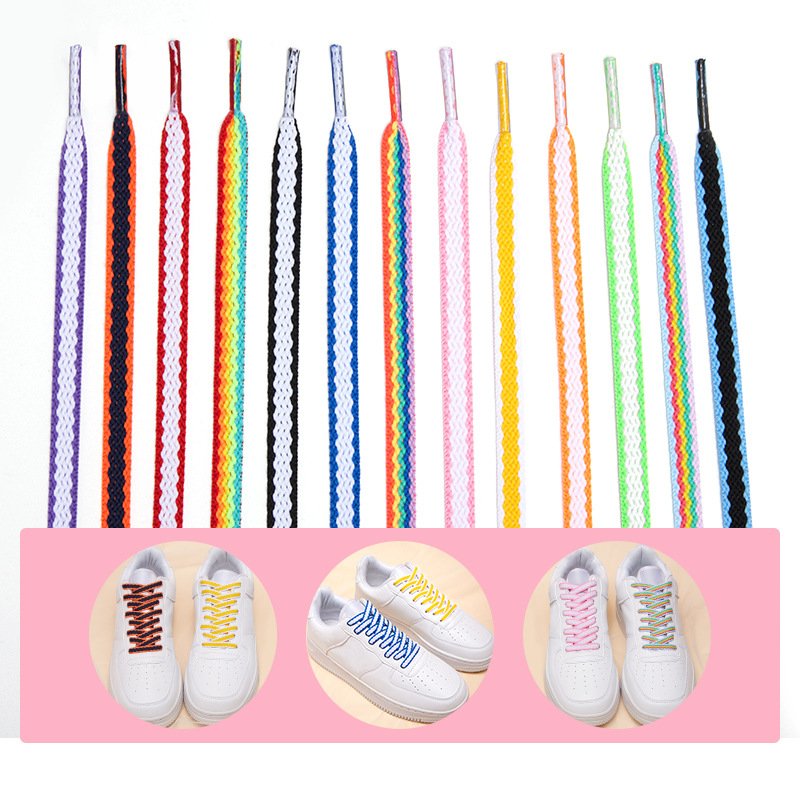 Factory Wholesale Jor-Dans Sneakers Shoe Laces New Style OG SB Dunks Comics Line Splice Color 8mm Flat Fashionable Shoelaces