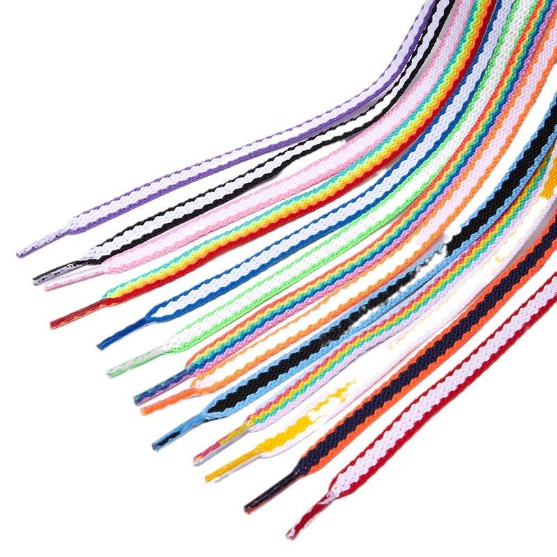 Factory Wholesale Jor-Dans Sneakers Shoe Laces New Style OG SB Dunks Comics Line Splice Color 8mm Flat Fashionable Shoelaces