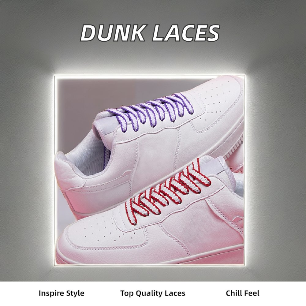 Factory Wholesale Jor-Dans Sneakers Shoe Laces New Style OG SB Dunks Comics Line Splice Color 8mm Flat Fashionable Shoelaces