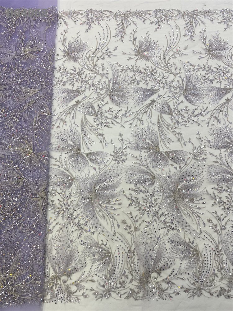 Handmade Heavy Beads Embroidery Lace Hoh Lace Fabrics African Guipure Fabric