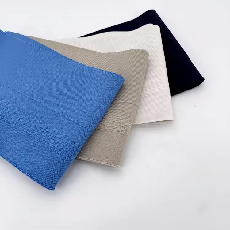 Custom polyester Stretch rib knit trim jacquard knitting ribbing cuff And hem for jacket