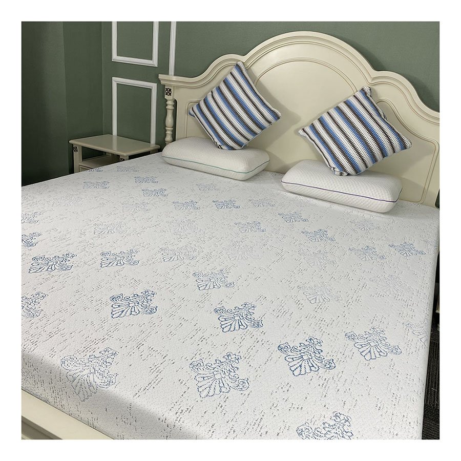 100% Polyester Knitted Jacquard White Color Knitting Mattress Fabric