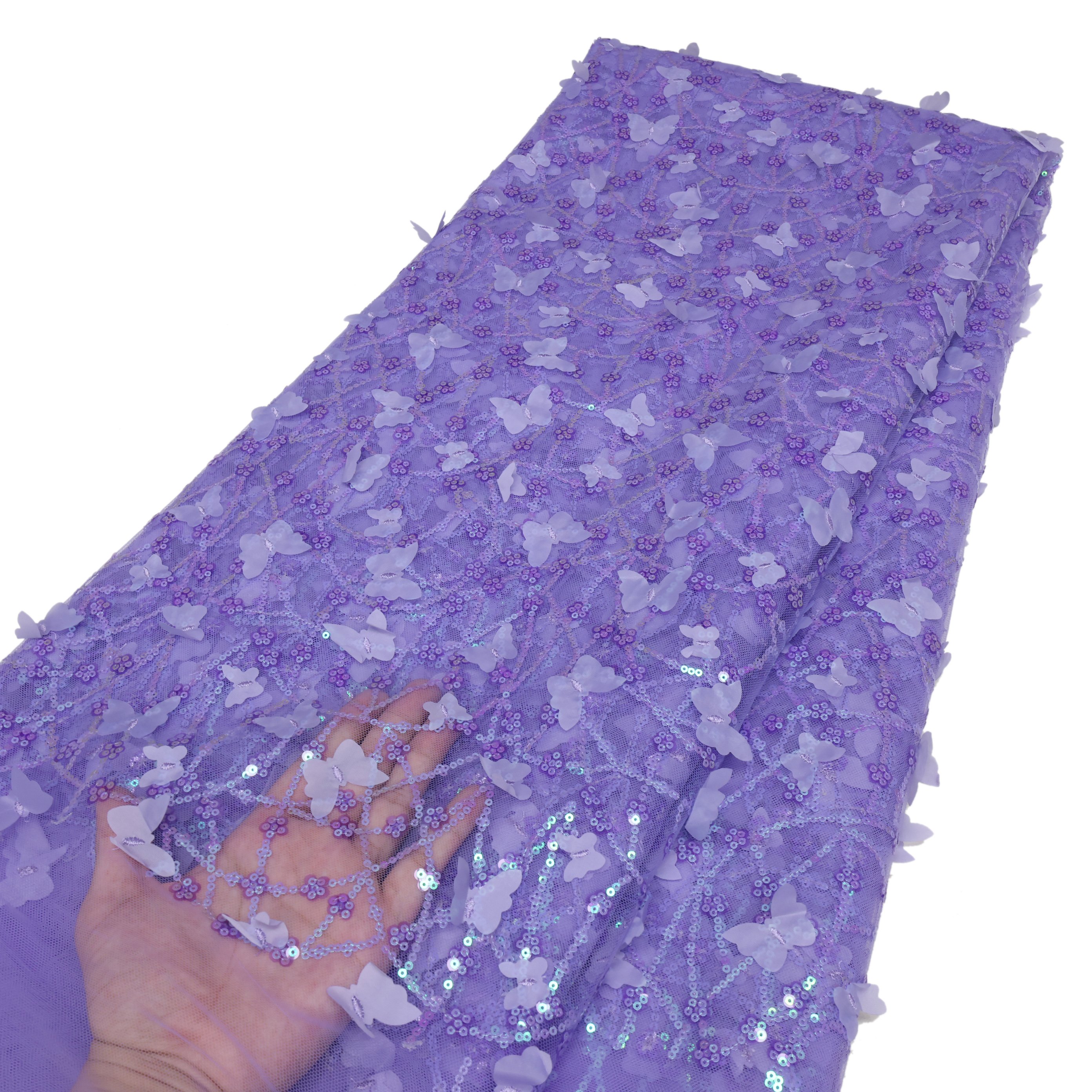 NIAI French Lace Mesh Laces With Sequin Lace Nigerian Butterfly Net Fabric For Wedding Party