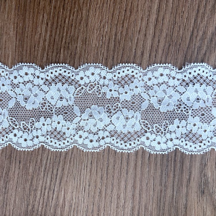 Zeal Colorful Lace Elastic Narrow Trim Fabric 5 Yards Swiss Voile Hoh Dubai Tokay Chiffon French for Decoration Made of Nylon