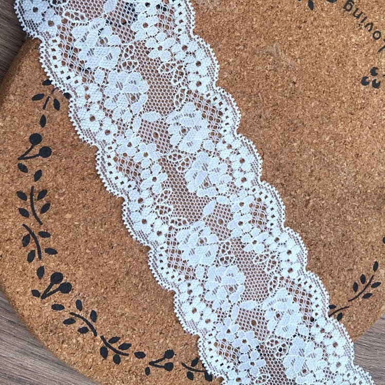 Zeal Colorful Lace Elastic Narrow Trim Fabric 5 Yards Swiss Voile Hoh Dubai Tokay Chiffon French for Decoration Made of Nylon