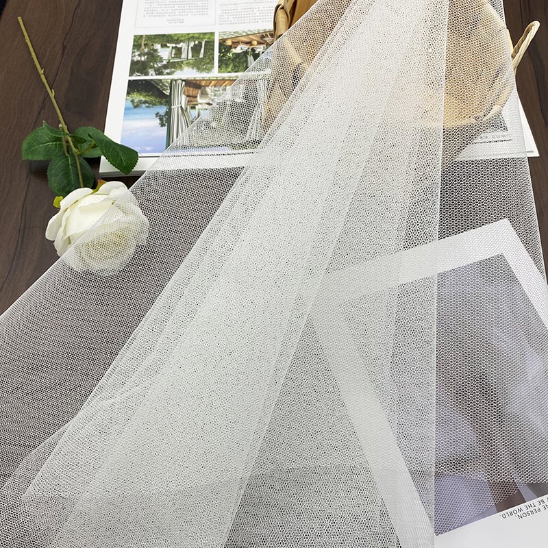 White in stock 71" Stiff stabiliser mesh embroidery fabric Very Stiff customizable mesh stretch fabric for Bridal