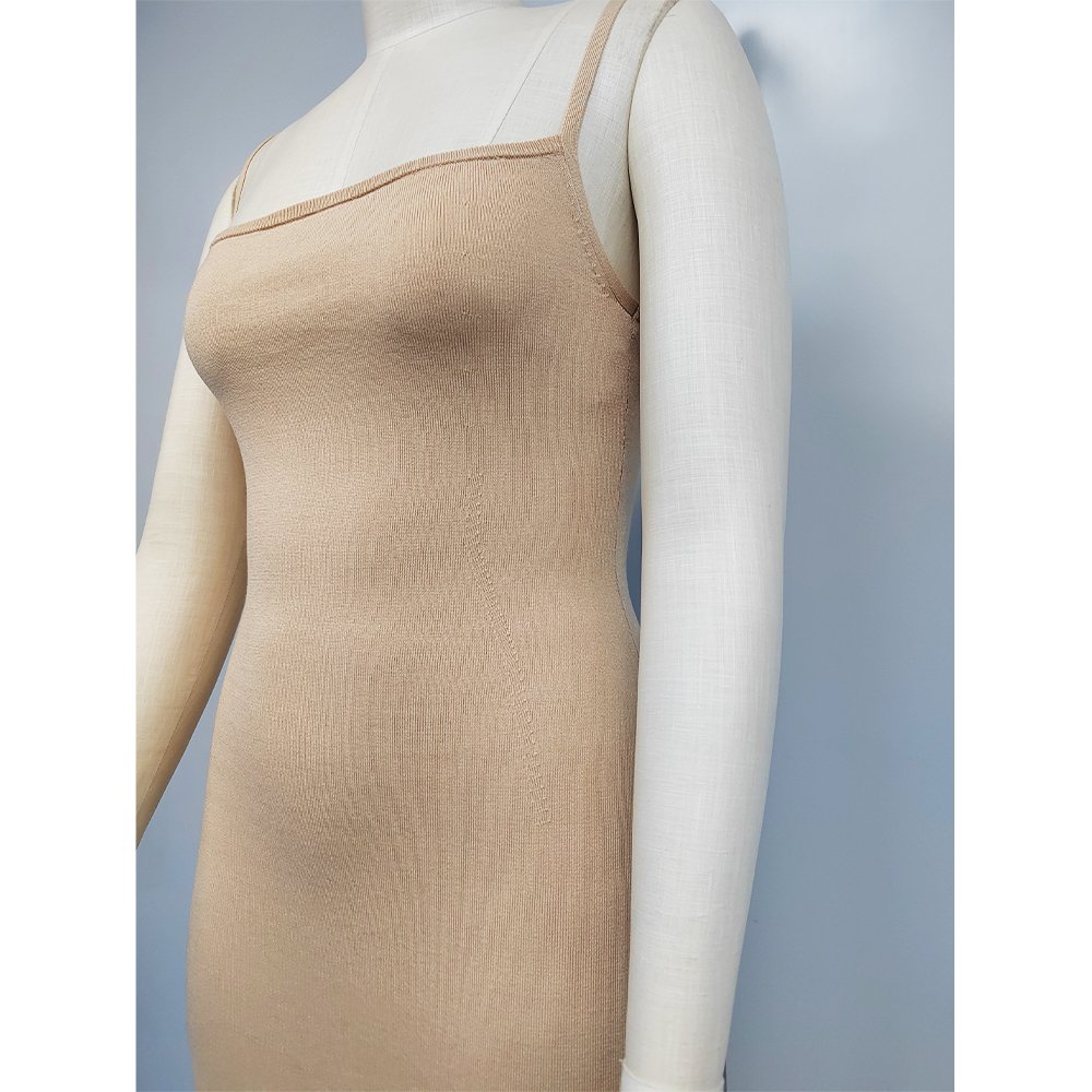 Custom Sweater Dresses Brown Fall Lady Elegant Casual Long Sweater Bodycon Dresses Women Sexy Ribbed Dress