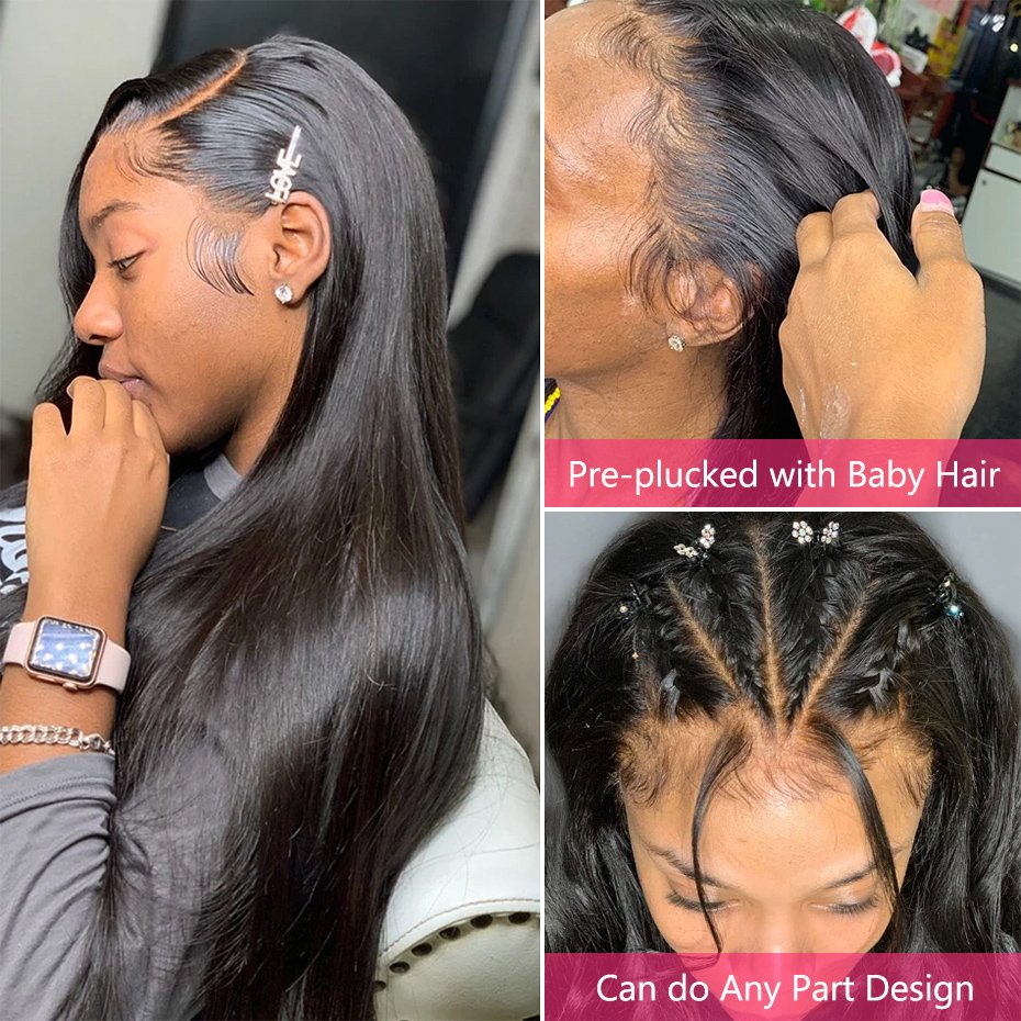360 HD Lace Frontal Wigs Raw Brazilian Human Hair Lace Front Wigs Human Hair Transparent Glueless Full Lace Wigs For Black Women