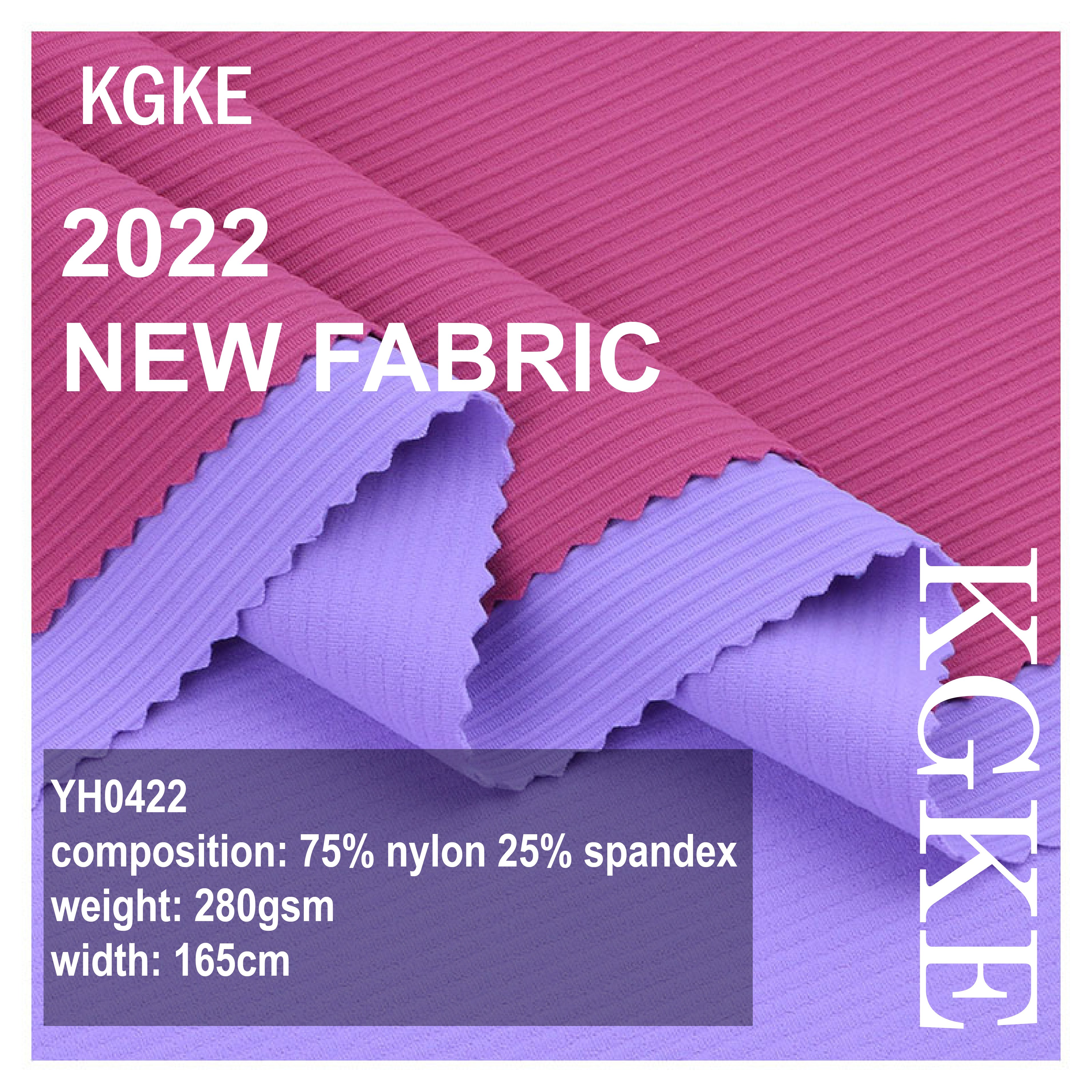 Lulu Yoga Fabric for Yoga Leggings Spandex Fabric Plain Dyed 1 Yard Warp or Fitness 260 Gsm Stripes 4 Way Stretch Rib Knit