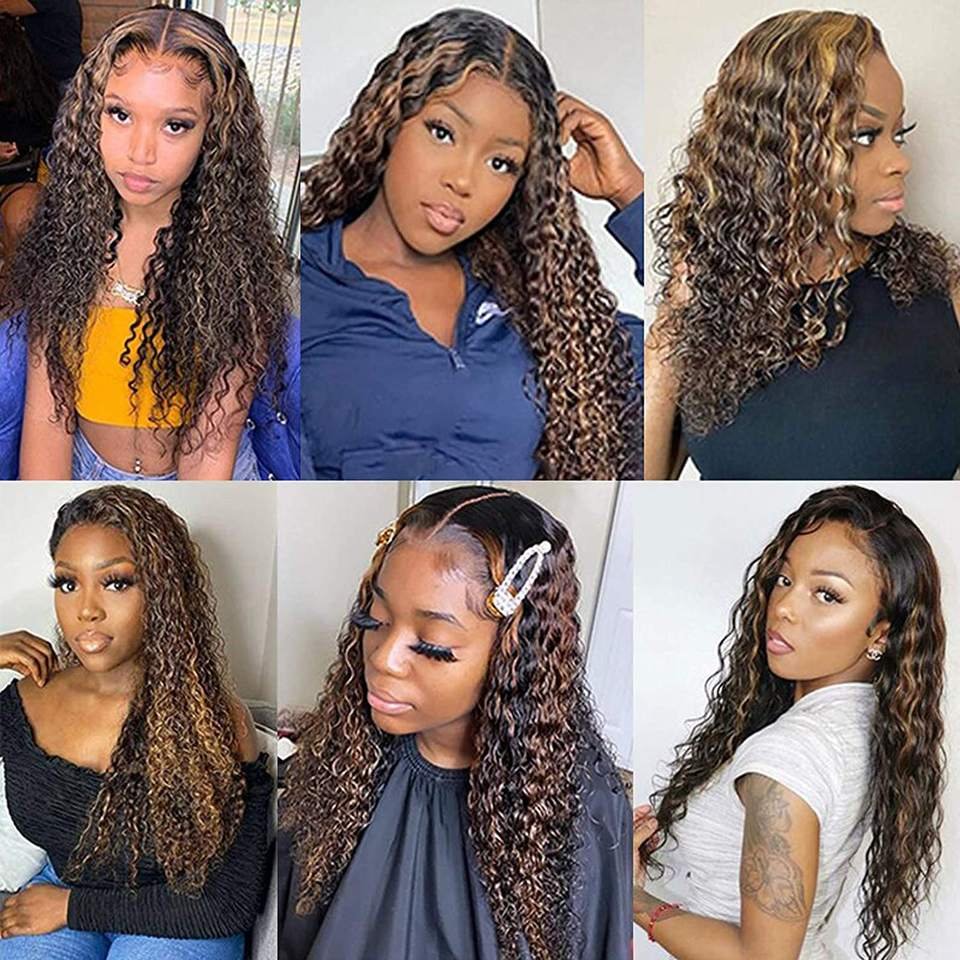 HD Full Lace Front Wig Human Hair Wigs Deep Curly Frontal Wig Virgin Brazilian Hair For Black Women