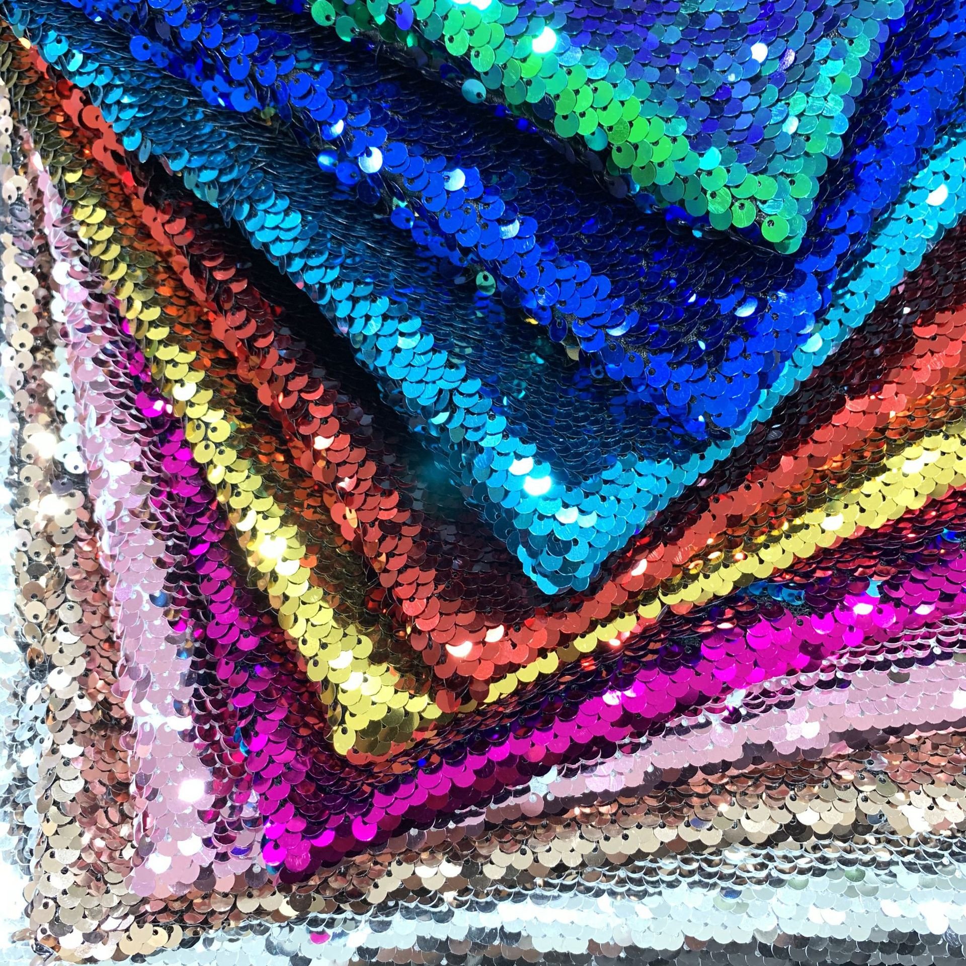 Sequin Embroidery Fabric FDY Dense sequin fabric tablecloth clothing wedding dress 3mm beaded fabric can be DIY sequin