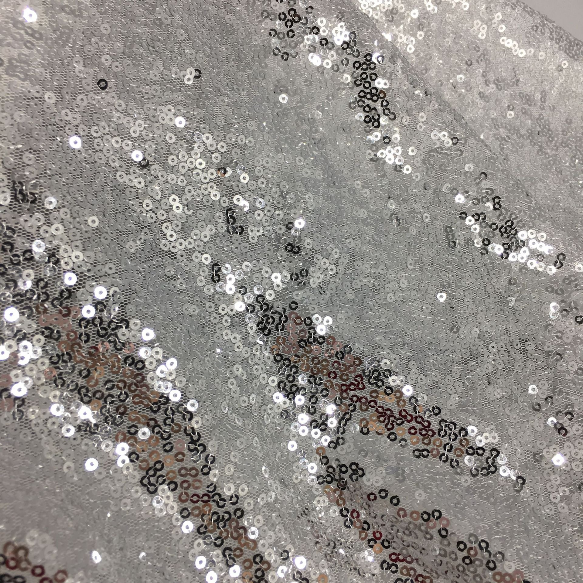 Sequin Embroidery Fabric FDY Dense sequin fabric tablecloth clothing wedding dress 3mm beaded fabric can be DIY sequin