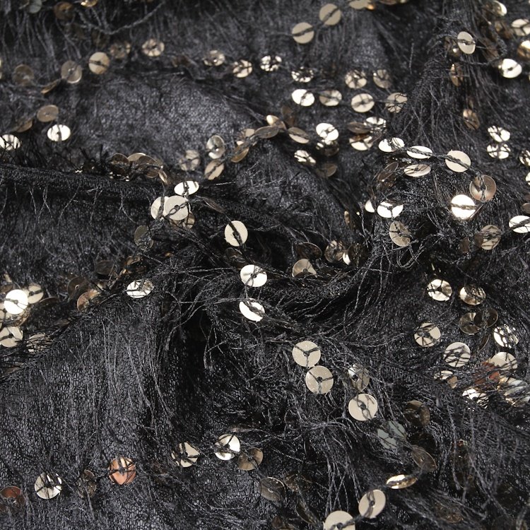 Popular feather punch luxurious sequins embroidery fabric beaded lace fabric for women dress
