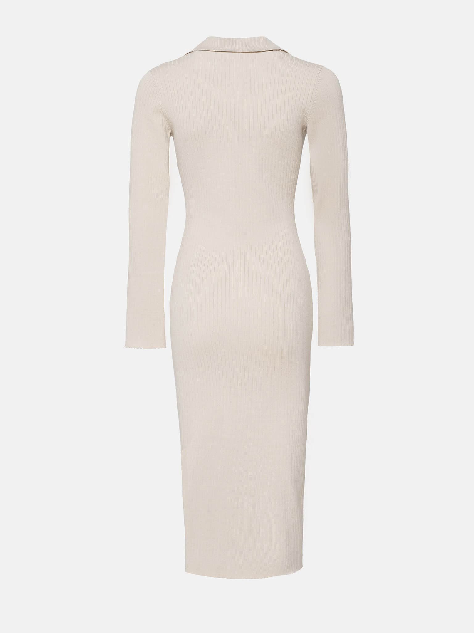Women Customized Thick Knitted Long Sweater V Neck Rib Knit Slim Sexy Button Front Slit Sweater Dress