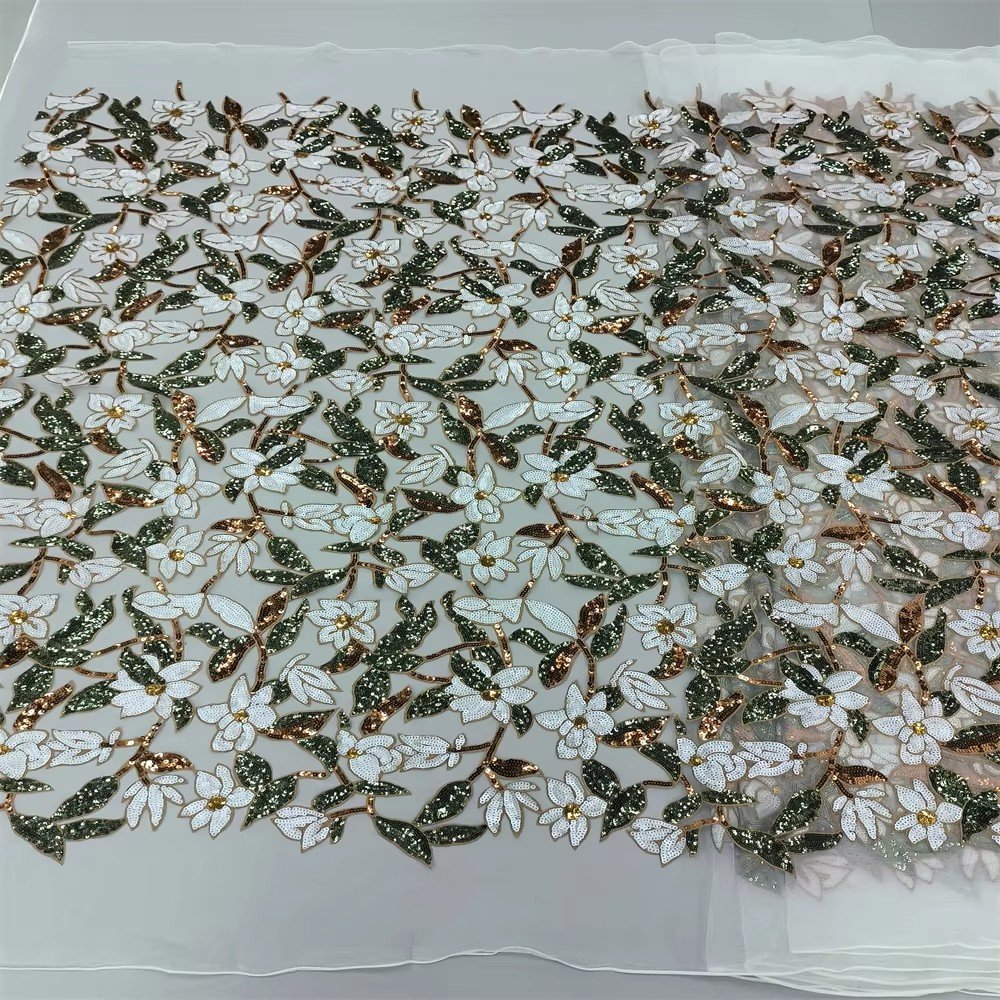 Tulle Net African Lace Fabric Latest High Quality Nigeria Sequin Fabrics for Wedding Evening Dress Sewing