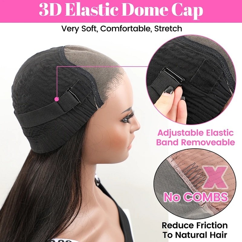 ISEE 4X6 Lace Closure Wear Go Glueless Human Hair Wigs Beginner Friendly 3D Dome Cap Water Wave Pre Cut Lace No Glue Air Wig