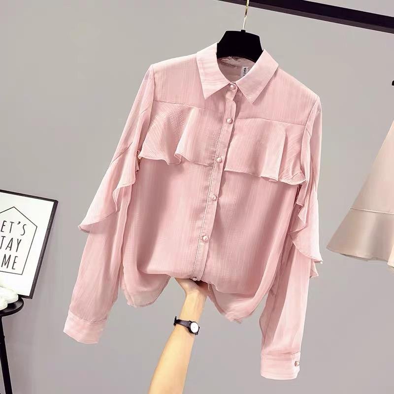 Factory Wholesale New Arrival Ladies Shirts Autumn Fashion Sexy Lapel Rib Cute Knit Tops Women's Shirts