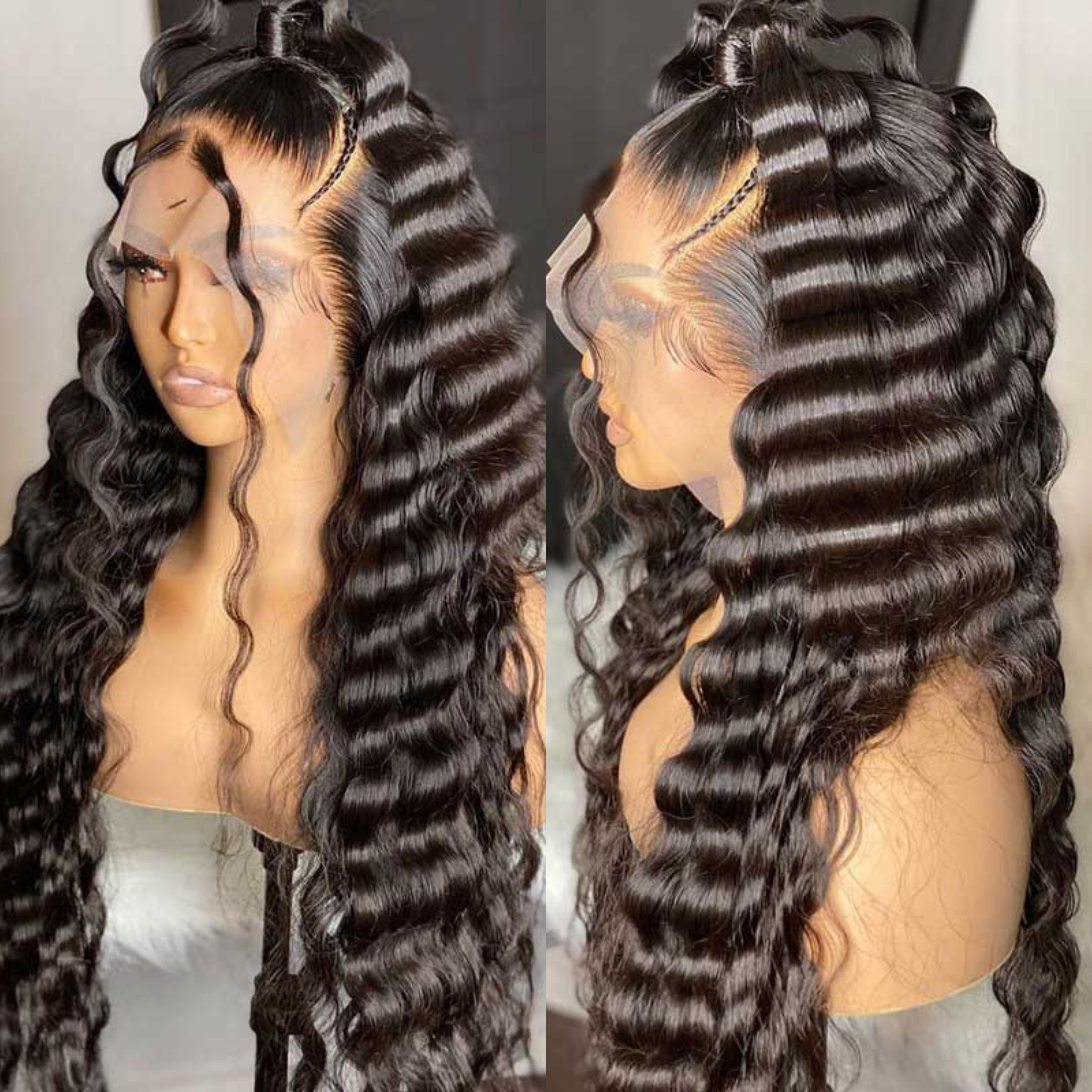 Cheap 13*4 Transparent HD Swiss Lace Frontal Wig,Raw Brazilian Pre Plucked Human Hair Wig,Natural Loose Wave Wig For Black Women