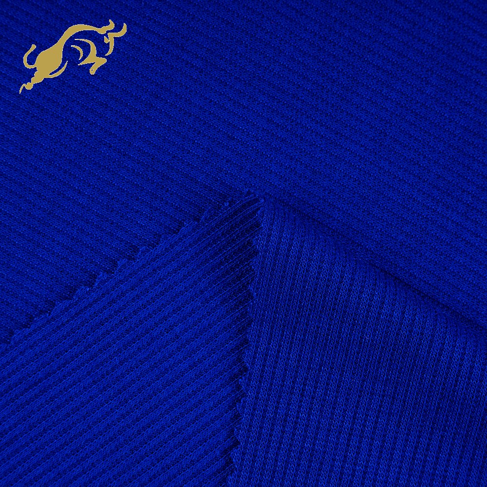 Fast delivery oem anti-static interlock polyester spandex stretchable yarn dyed knitted rib fabric for garment