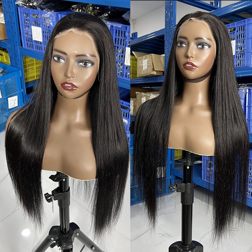 Glueless Wigs Human Hair Lace Front Brazilian Straight 5x5 Lace Closure Wig Ready To Wear Pre Cut Pre plucked Wigs