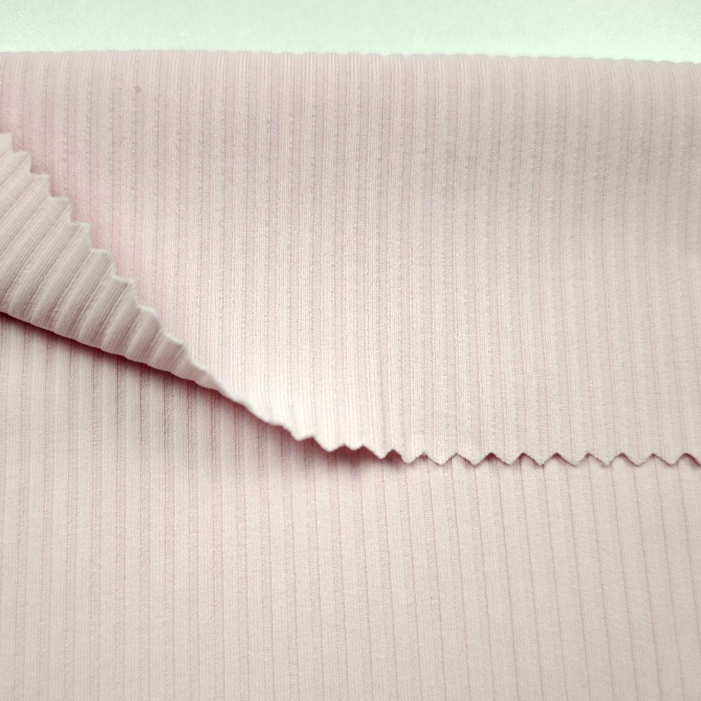 lady yoga tops long sleeves ribbing material for clothing 80% nylon 20% spandex 4x3 rib knit fabric