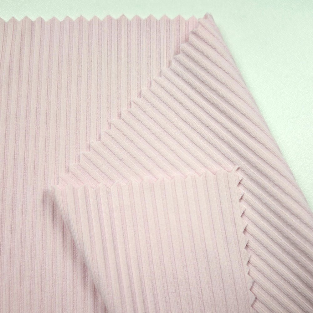 lady yoga tops long sleeves ribbing material for clothing 80% nylon 20% spandex 4x3 rib knit fabric