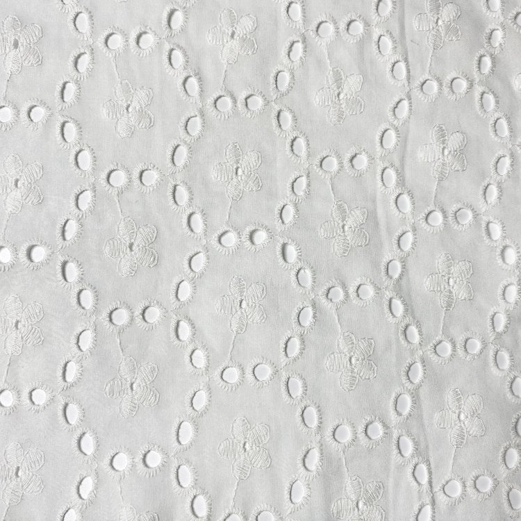 Harvest 100% organic cotton voile eyelet circle embroidery fabric from manufacturer for women and girls pants blouses coats