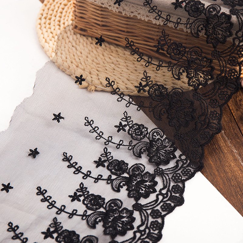 Fashion Design Flower Embroidery Lace Trimming Soft Mesh Lace Trim For Ladies Dress Clothes Embroidery