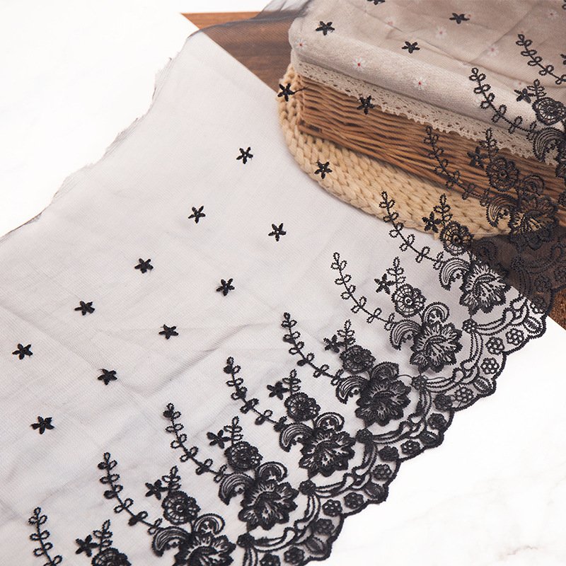 Fashion Design Flower Embroidery Lace Trimming Soft Mesh Lace Trim For Ladies Dress Clothes Embroidery