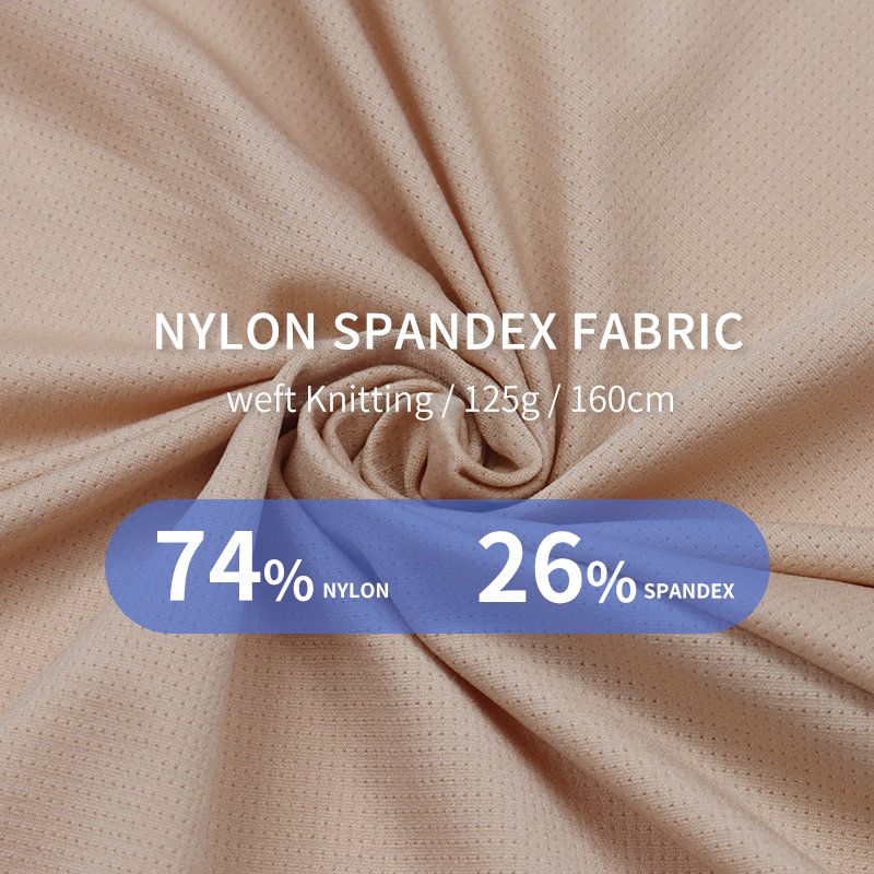 High Elastic Weft Matte Recycling Wicking 4 Way Stretch Mesh Knitted 74% Nylon 26% Spandex Fabric Supplier for yoga swimwear