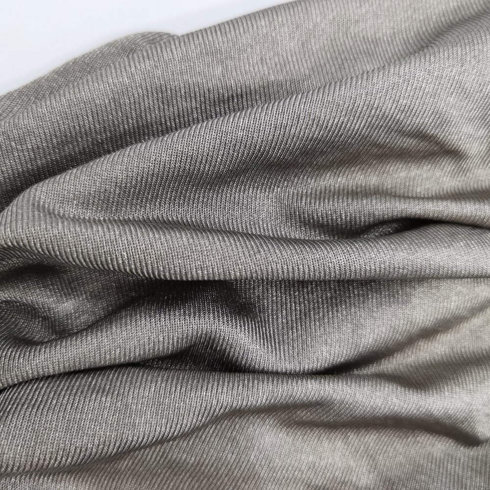 100% silver fiber wearable knitted conductive EMF fabric