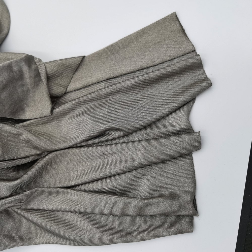 100% silver fiber wearable knitted conductive EMF fabric