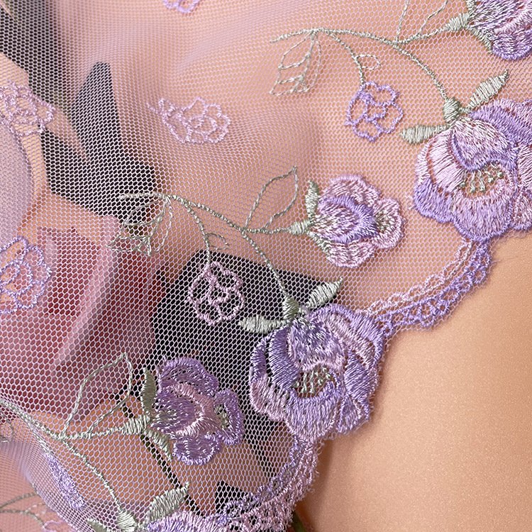 K1024 Elegant Cotton Fabric New Single-Sided Mesh Lace 3D Flower Embroidery Accessories for Clothing and Decoration