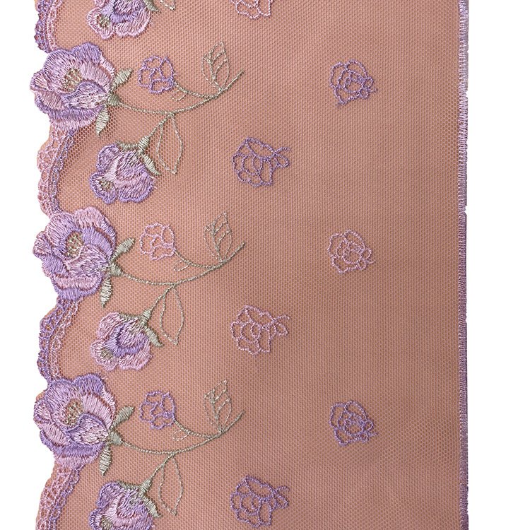 K1024 Elegant Cotton Fabric New Single-Sided Mesh Lace 3D Flower Embroidery Accessories for Clothing and Decoration