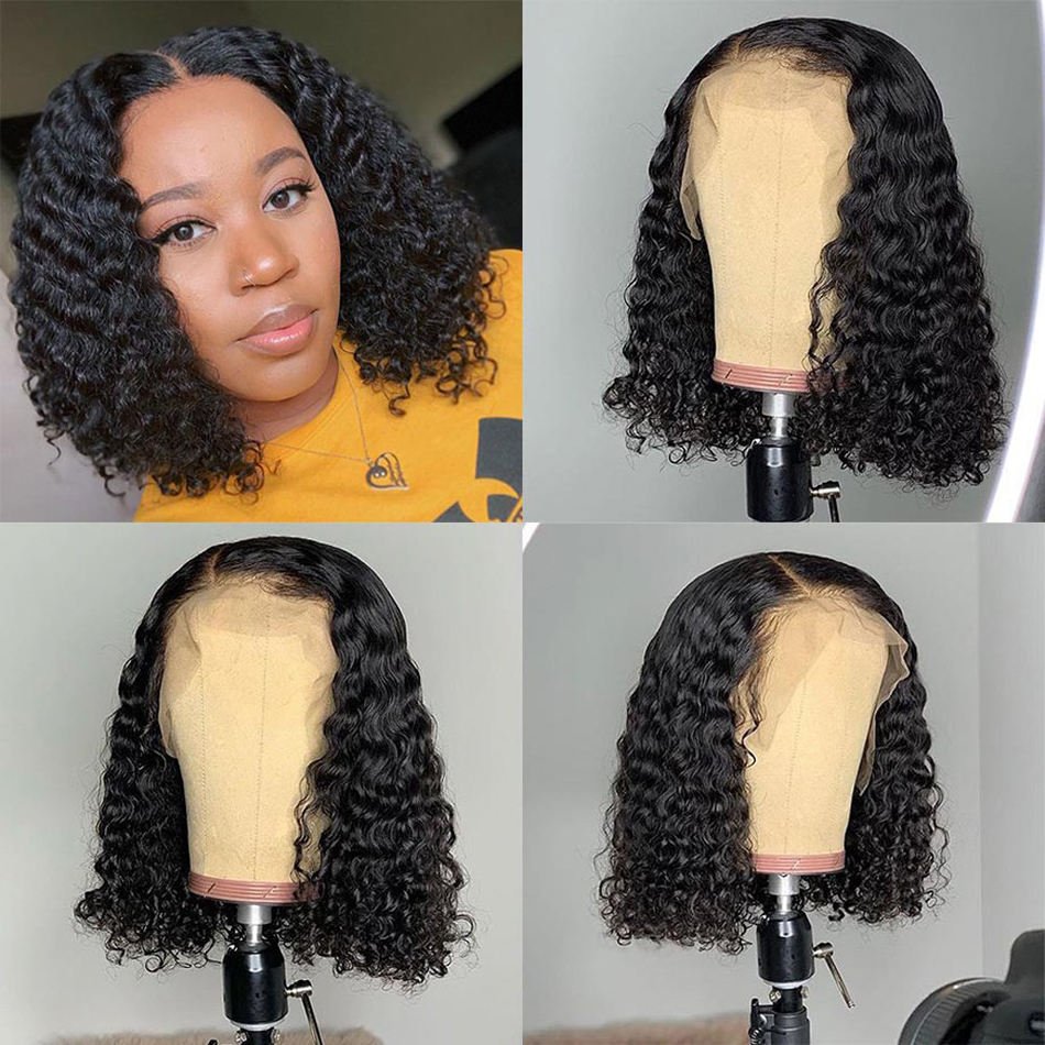 High Feedback Various Different Curly bob Wig For Black Women Wholesale Wigs Human Hair Lace Front Wigs