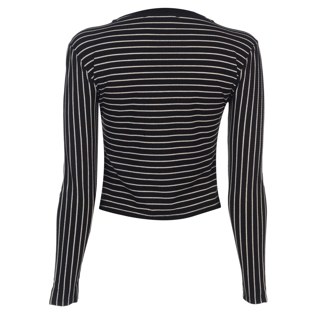 Custom Women Summer Ribbed Scoop Neck Full Sleeve Crop Tank Top Fitted Casual Basic Blouse Shirt
